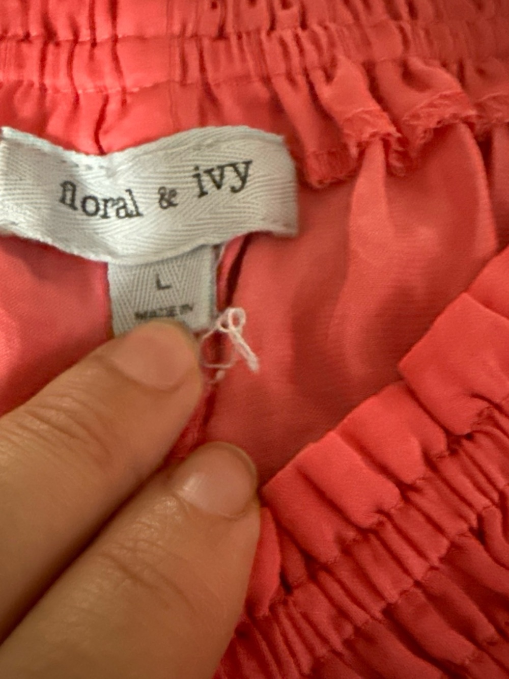 coral Floral & Ivy Sleeveless Tank Top - Large